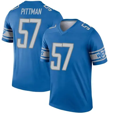 Youth Legend Anthony Pittman Detroit Lions Blue Inverted Jersey