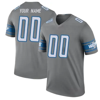 Youth Legend Custom Detroit Lions Color Rush Steel Jersey