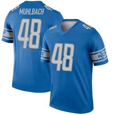 Youth Legend Don Muhlbach Detroit Lions Blue Inverted Jersey