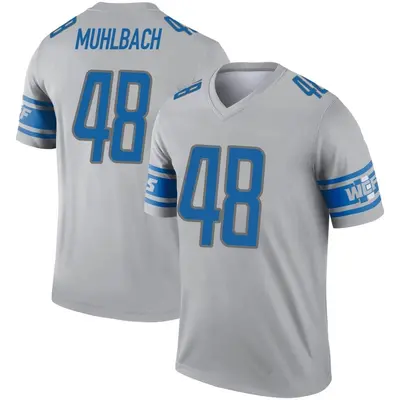 Youth Legend Don Muhlbach Detroit Lions Gray Inverted Jersey