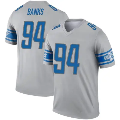 Youth Legend Eric Banks Detroit Lions Gray Inverted Jersey