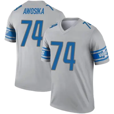 Youth Legend Kayode Awosika Detroit Lions Gray Inverted Jersey