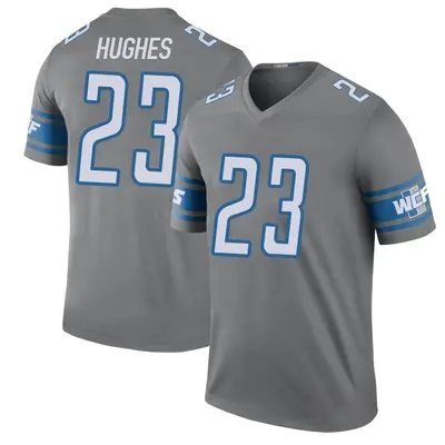 Youth Legend Mike Hughes Detroit Lions Color Rush Steel Jersey