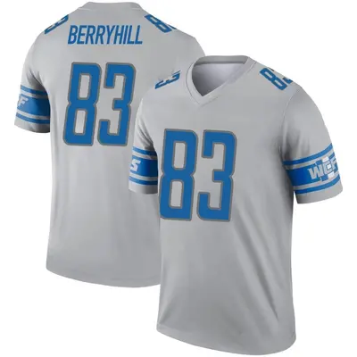 Youth Legend Stanley Berryhill Detroit Lions Gray Inverted Jersey