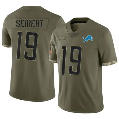 Youth Limited Austin Seibert Detroit Lions Olive 2022 Salute To Service Jersey