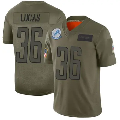 Youth Limited Chase Lucas Detroit Lions Camo 2019 Salute to Service Jersey