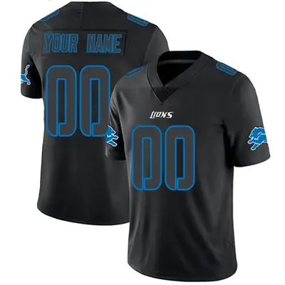 Youth Limited Custom Detroit Lions Black Impact Jersey
