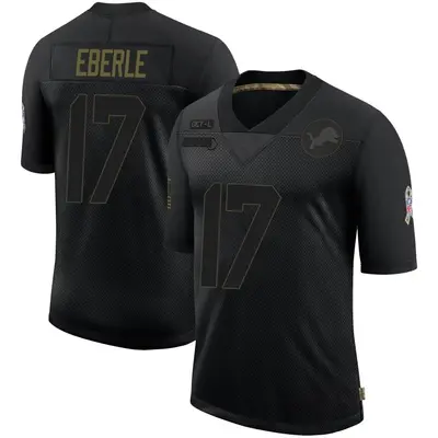 Youth Limited Dominik Eberle Detroit Lions Black 2020 Salute To Service Jersey