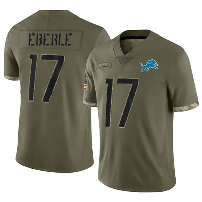 Youth Limited Dominik Eberle Detroit Lions Olive 2022 Salute To Service Jersey