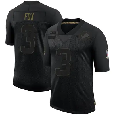 Youth Limited Jack Fox Detroit Lions Black 2020 Salute To Service Jersey