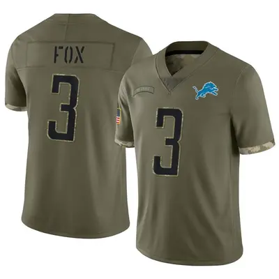Youth Limited Jack Fox Detroit Lions Olive 2022 Salute To Service Jersey