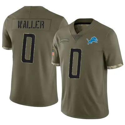 Youth Limited Jermaine Waller Detroit Lions Olive 2022 Salute To Service Jersey