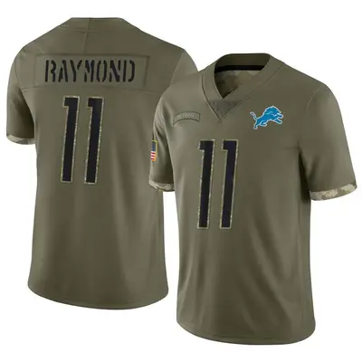 Youth Limited Kalif Raymond Detroit Lions Olive 2022 Salute To Service Jersey