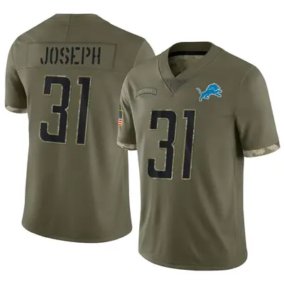 Youth Limited Kerby Joseph Detroit Lions Olive 2022 Salute To Service Jersey