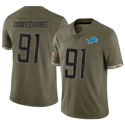 Youth Limited Levi Onwuzurike Detroit Lions Olive 2022 Salute To Service Jersey