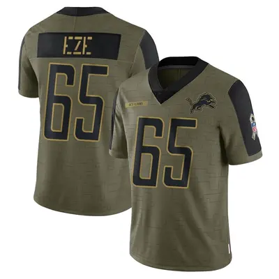 Youth Limited Obinna Eze Detroit Lions Olive 2021 Salute To Service Jersey