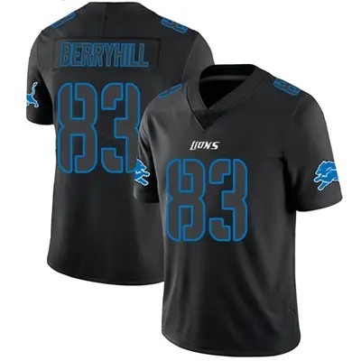 Youth Limited Stanley Berryhill Detroit Lions Black Impact Jersey