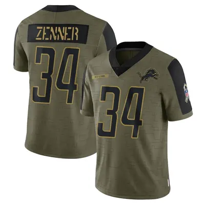 Youth Limited Zach Zenner Detroit Lions Olive 2021 Salute To Service Jersey