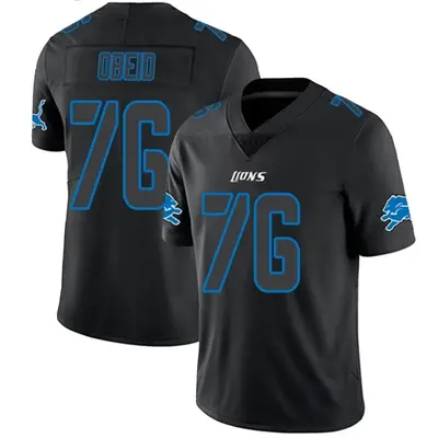 Youth Limited Zein Obeid Detroit Lions Black Impact Jersey